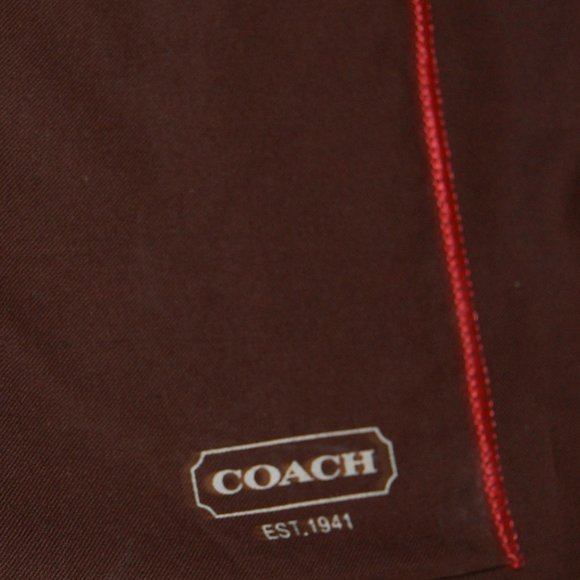 Coach Dust Bag 15" x 13" Brown W/ Red Drawstring - Picture 2 of 12
